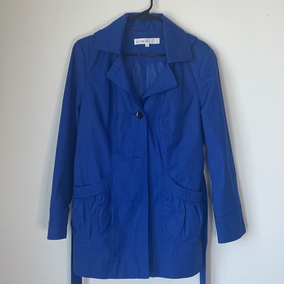 Cleo Blue Trench Coat - Women's Large - Picture 3 of 15